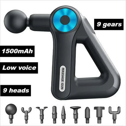 Electric 9 Heads 9 Gears Muscle fascia Massage Gun Masajeador Fascial Gun Heads Muscle Massager