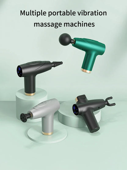 Fascia Grab Home Portable Muscle Relaxer Charging Mini Massager Mini 4-Head Mini Fascia Gun Multi-Stage Massage Gun Muscle Relax