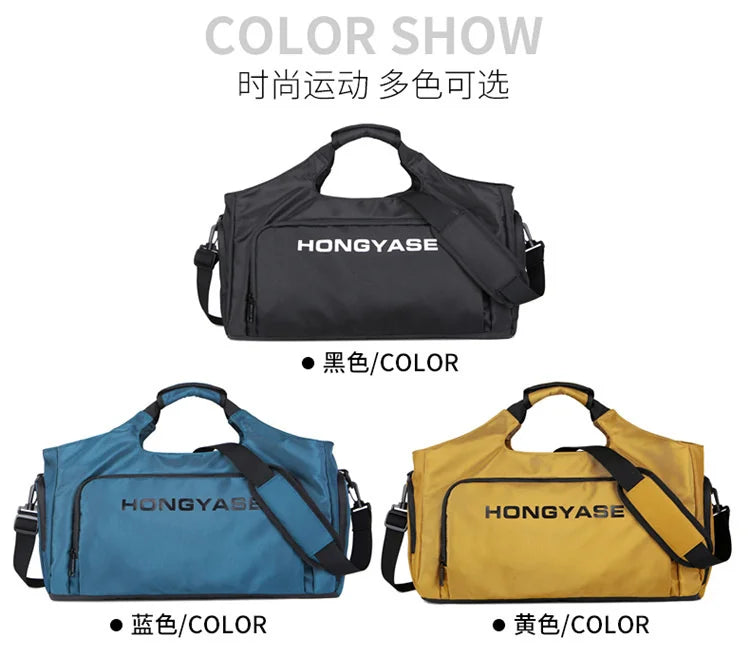 Fashion Lightweight Men Women Duffel Shoulder Bag Large Capacity Fitness Gym Bag With Shoes Pocket Male Hand Luggage Travel Bag