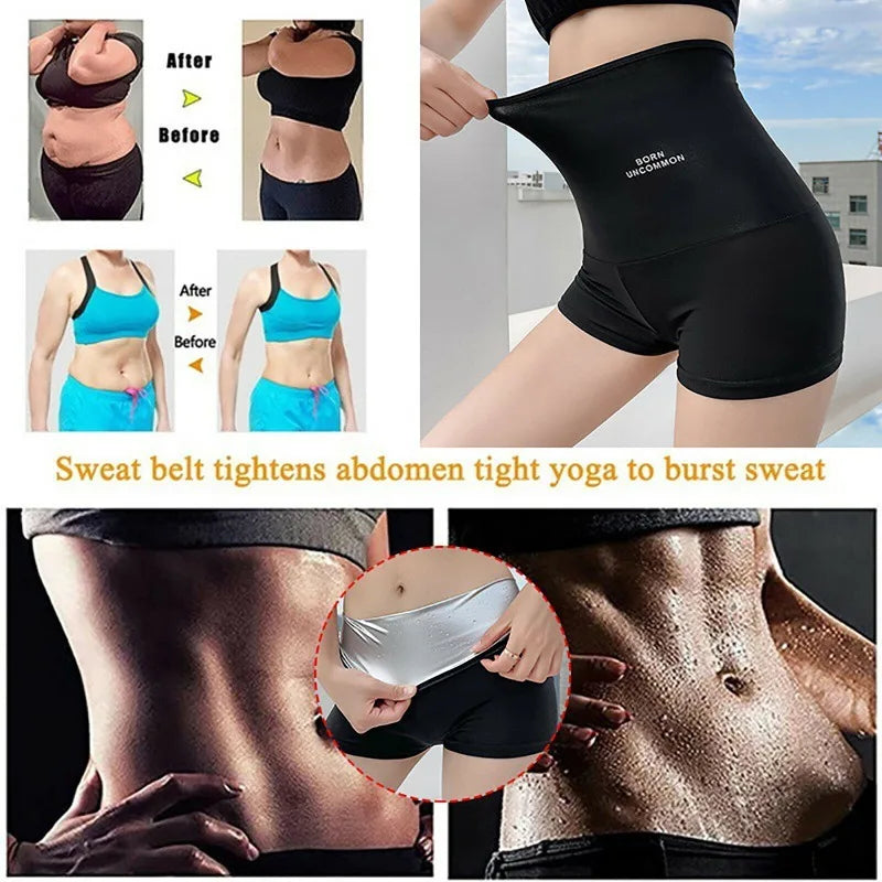 Women Sauna Sweat Pants Thermo Fat Control Legging Body Shapers Fitness Stretch Control Panties Waist Slim Shorts