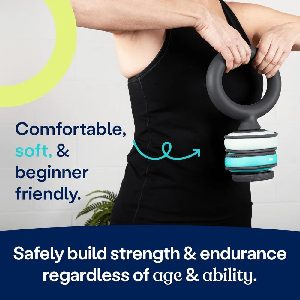 Build Adjustable Kettlebell Set - Includes Two SoftRings Removable Interchangeable Soft Weights 11.4"L x 7.7"W(W) x 4"H