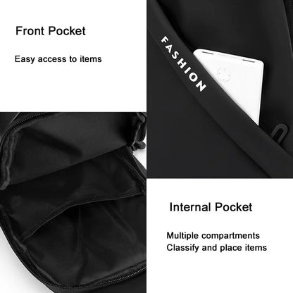 ISKYBOB Men Sports Chest Bag Nylon Shoulder Fanny Pack Small Handbag Outdoor Crossbody Gym Bags Casual Travel Phone Pouch 2023