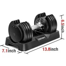 AQCDCASA Adjustable Dumbbells Weights,25LB/55LBS Multiweight Options Dumbbell with Anti-Slip Metal Handle for Home Workout Fitne