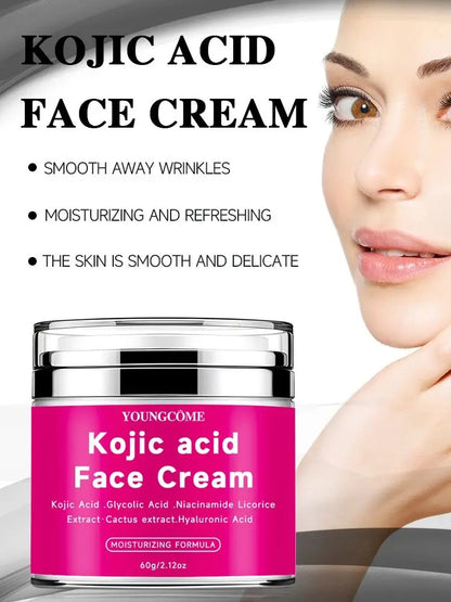 YOUNGCOM 30G/60G Kojic Acid Cream With Niacinamide Hyaluronic Acid , Non-Greasy and LightweightSuitable for All Skin Types