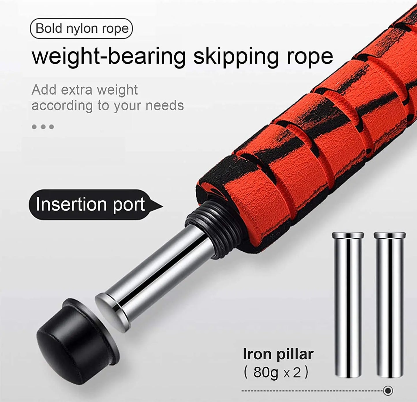 Boxing Jump Rope with Heavy Foam Grip Handles, Crossfit Skipping Rope, Fitness Workouts, Endurance Strength Training