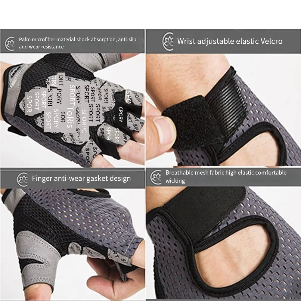 Breathable Workout Gloves Weight Lifting Fingerless Gym Fitness Exercise Half Finger Gloves for Powerlifting Women Men