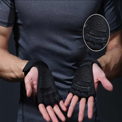 New 1 Pair Weight Lifting Training Gloves Women Men Fitness Sports Body Building Gymnastics Grips Gym Hand Palm Protector Gloves