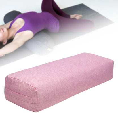 Yoga Bolster Pillow with Removable Washable Cover – Meditation & Restorative Yoga Support with Handle