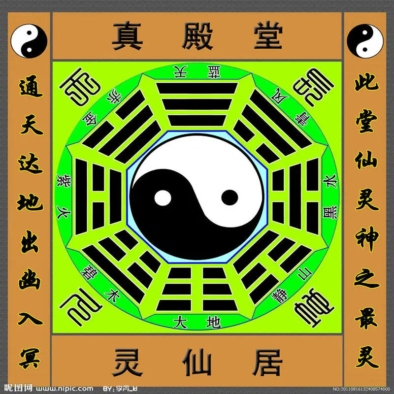 Traditional Taoist Meditation Mat – Ethnic Culture Carpet with Yin Yang & Bagua Diagram, Non-Slip Cushion for Parlor or Tai Chi