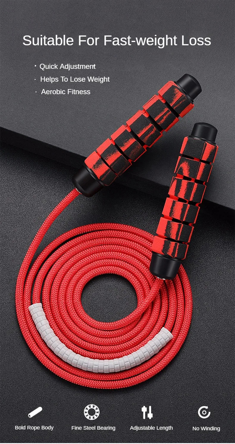 Boxing Jump Rope with Heavy Foam Grip Handles, Crossfit Skipping Rope, Fitness Workouts, Endurance Strength Training