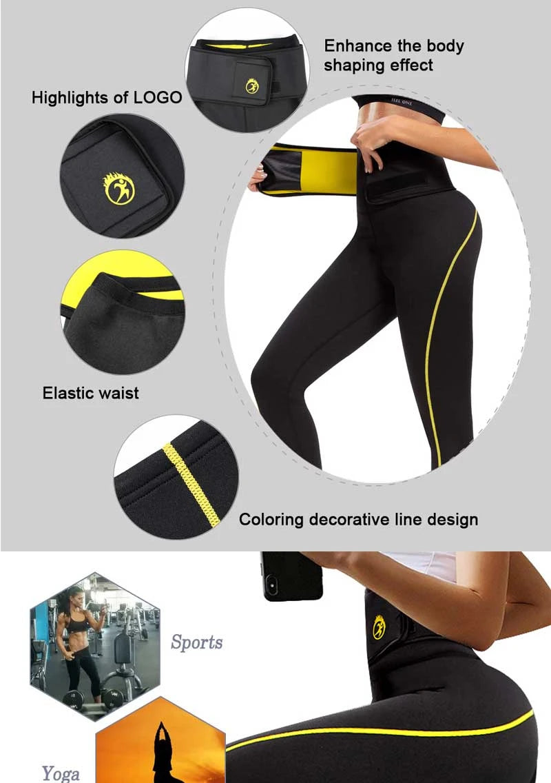 SEXYWG Women Sauna Pants Waist Trainer Tummy Control Slimming Sweat Leggings Mid Waist Weight Loss Trousers Workout Running