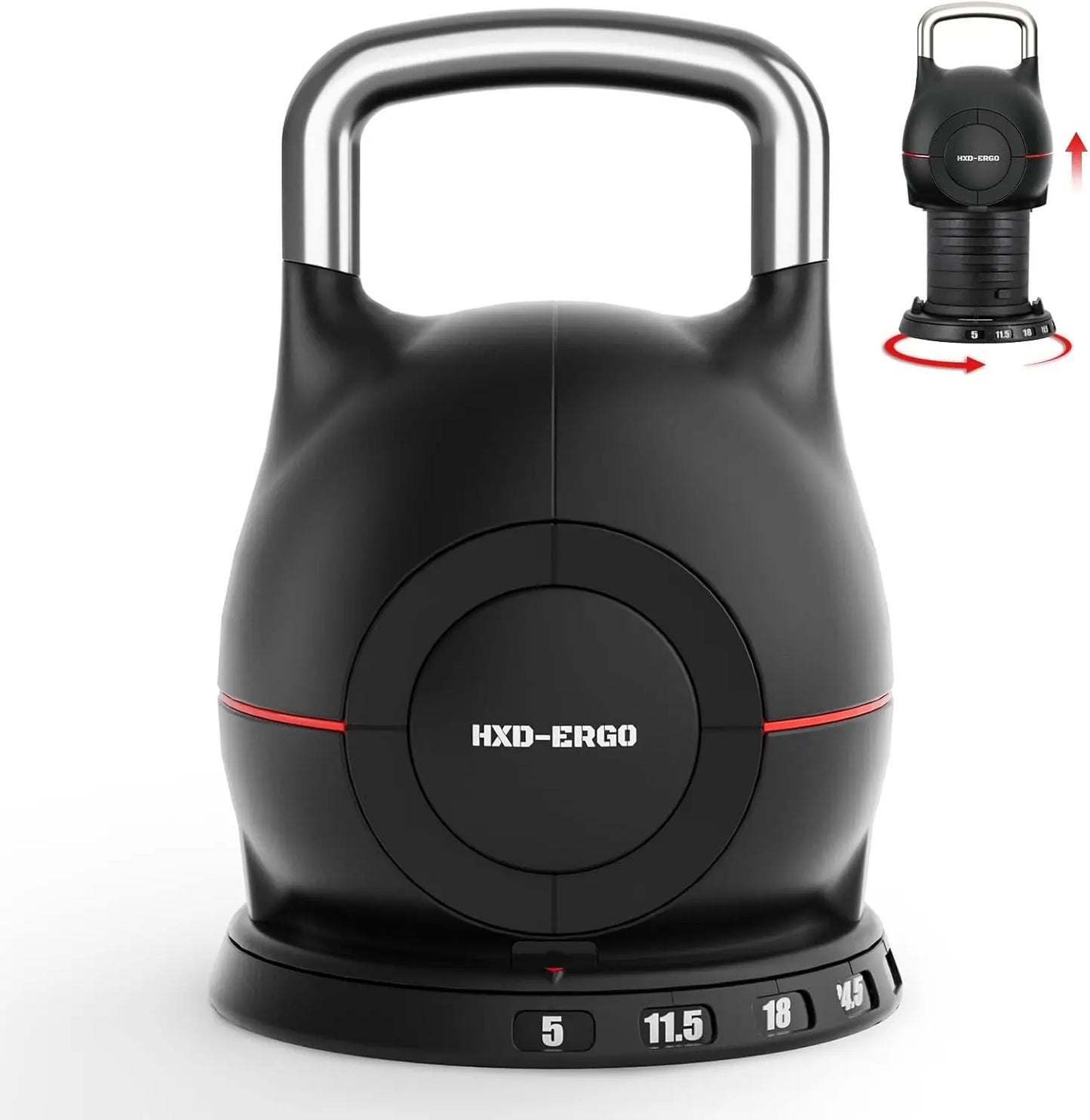 Weight Set-Quickly Adjusts 7 Weights(5lb-44lb), Ergonomic kettlebell sets for Home Gym