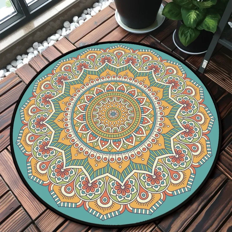 wholesale eco friendly full colour round yoga mat custom circle rubber yoga mat