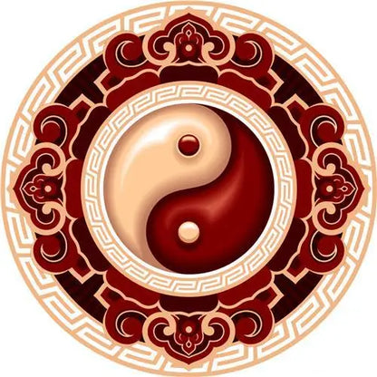 Traditional Taoist Meditation Mat – Ethnic Culture Carpet with Yin Yang & Bagua Diagram, Non-Slip Cushion for Parlor or Tai Chi