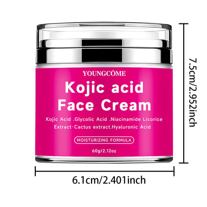 YOUNGCOM 30G/60G Kojic Acid Cream With Niacinamide Hyaluronic Acid , Non-Greasy and LightweightSuitable for All Skin Types