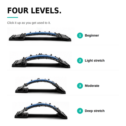 Adjustable Back Stretcher – 4-Level Lumbar Support